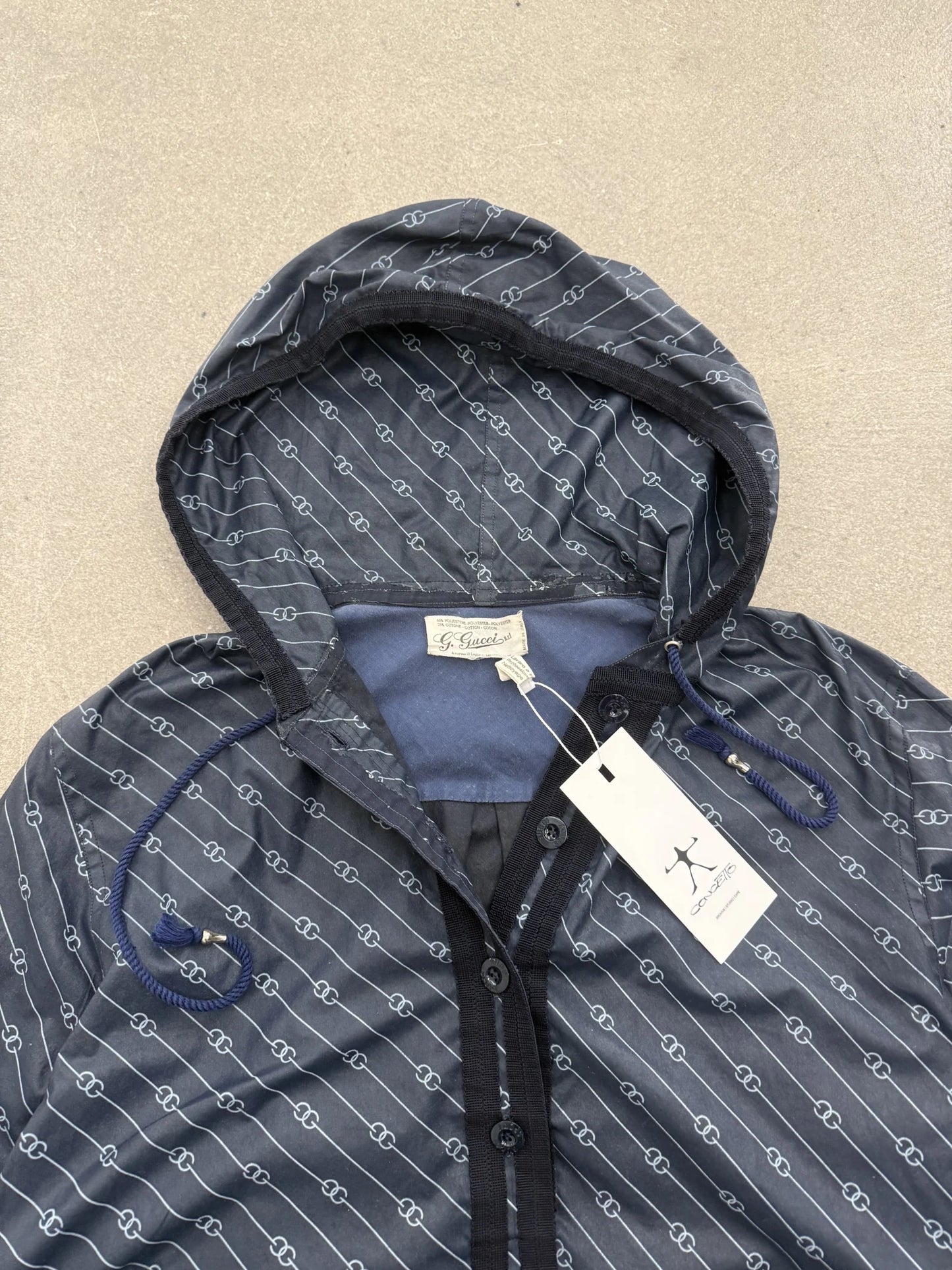 Giacca Windbreaker G. Gucci Anni '80 Vintage GG Pattern | Anorak Hooded
