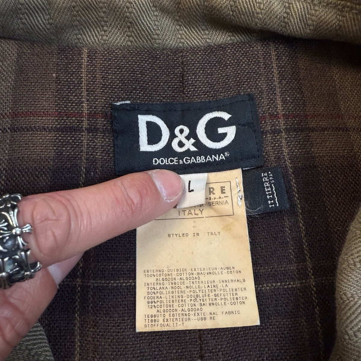 2003 archivio D&amp;G Giacca Militare Modulare Khaki | Taglia L