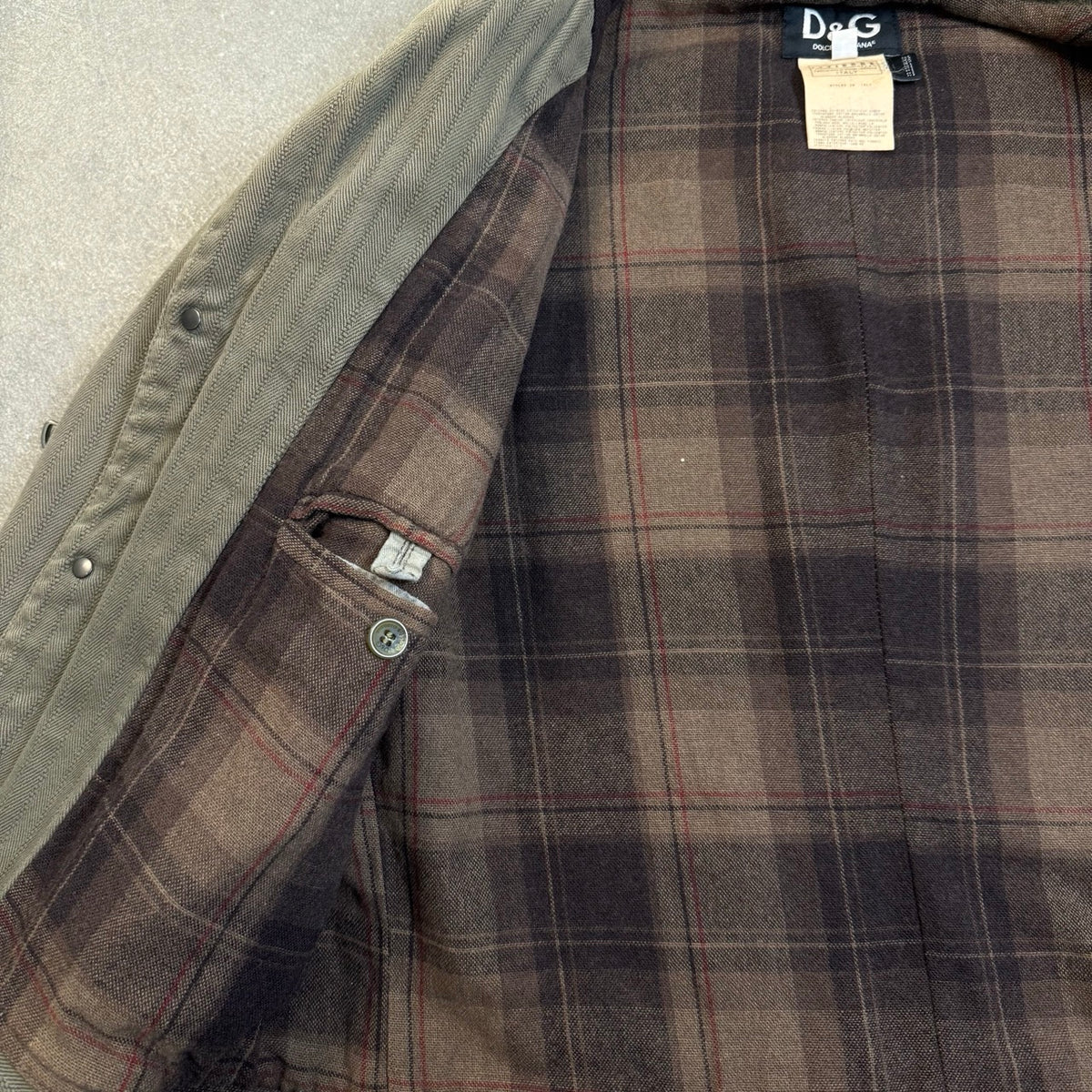 2003 archivio D&amp;G Giacca Militare Modulare Khaki | Taglia L