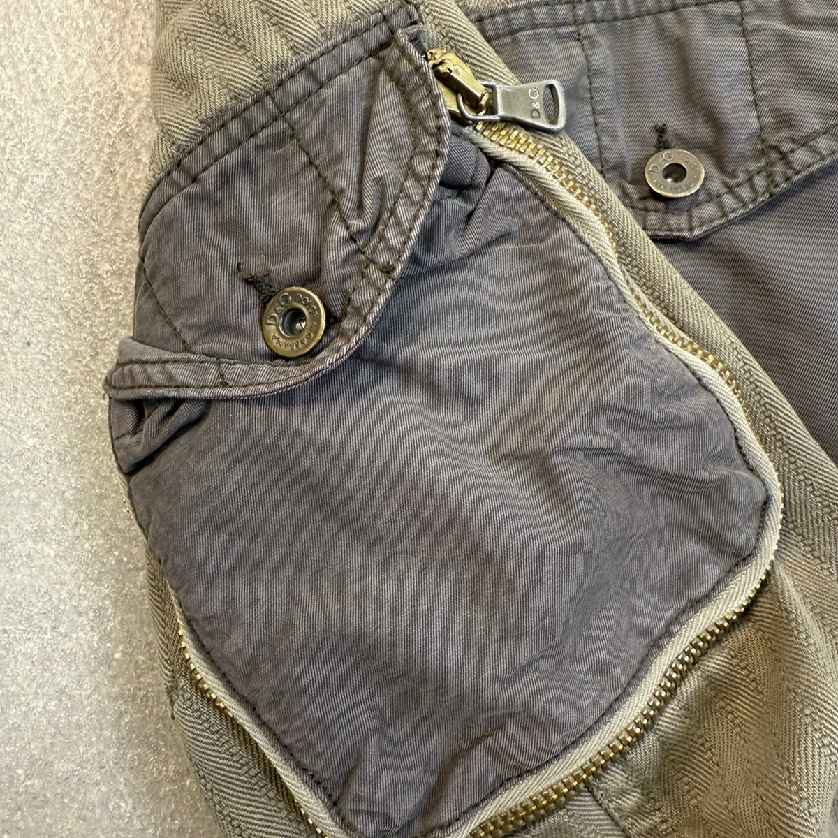 2003 archivio D&amp;G Giacca Militare Modulare Khaki | Taglia L