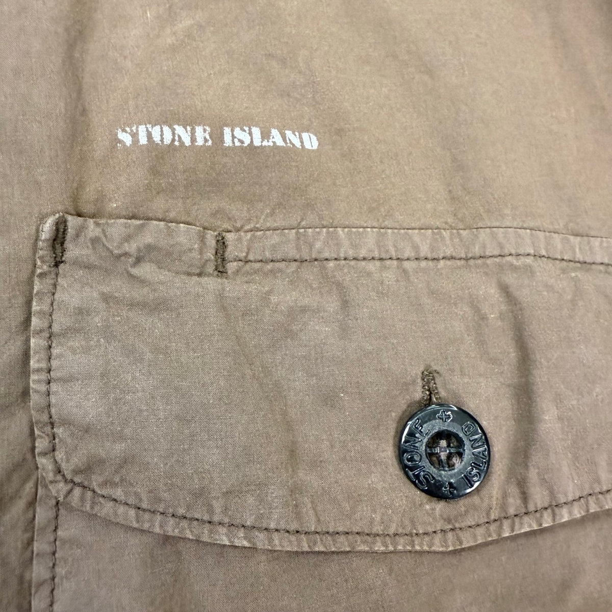 1997 Archivio Stone Island Camicia Bowling Marrone Maniche Corte | Taglia XXL