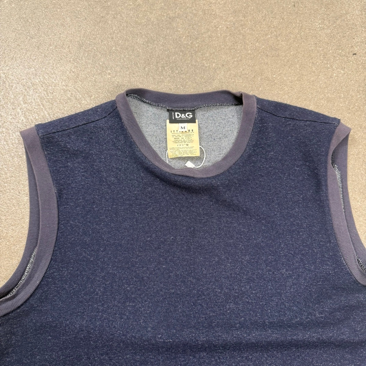1993 archivio Dolce & Gabbana Maglia Smanicata effetto Melange Blu Notte | Taglia M
