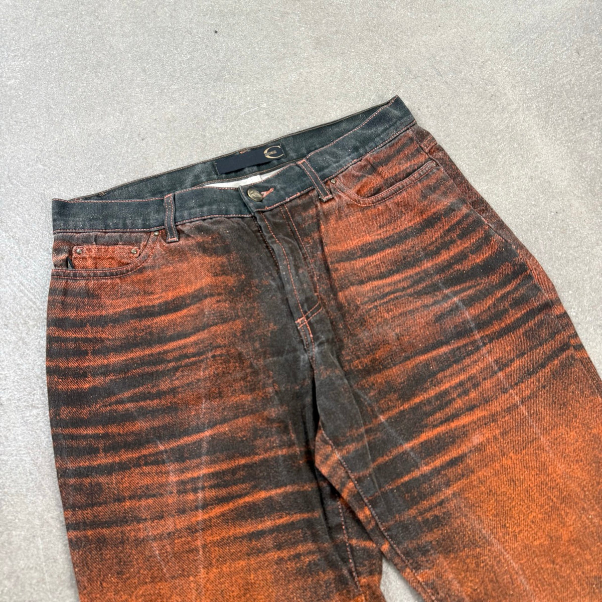 2004 archivio Cavalli Denim a Zampa Bootcut Ruggine | Taglia W30