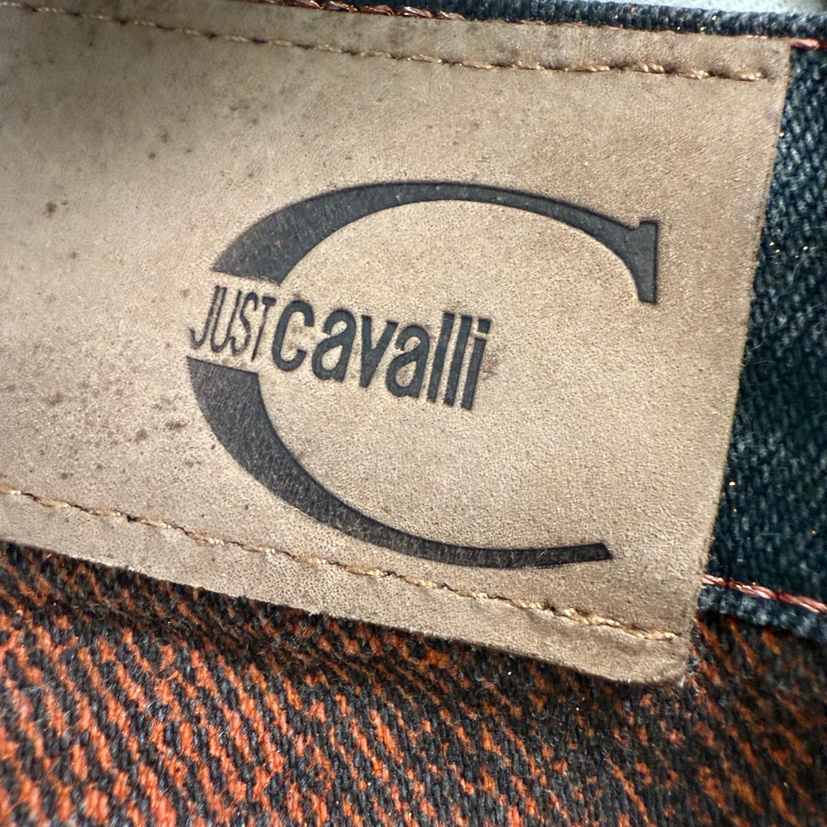 2004 archivio Cavalli Denim a Zampa Bootcut Ruggine | Taglia W30