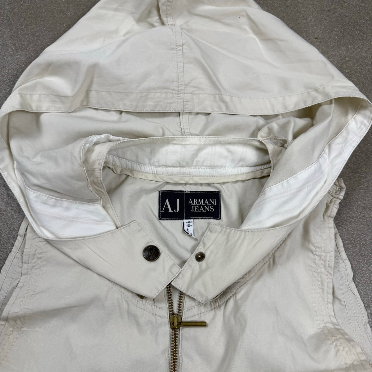 1995 archivio Armani Gilet Modulare con Cappuccio e Tasche Staccabili | Taglia 44IT e 42IT