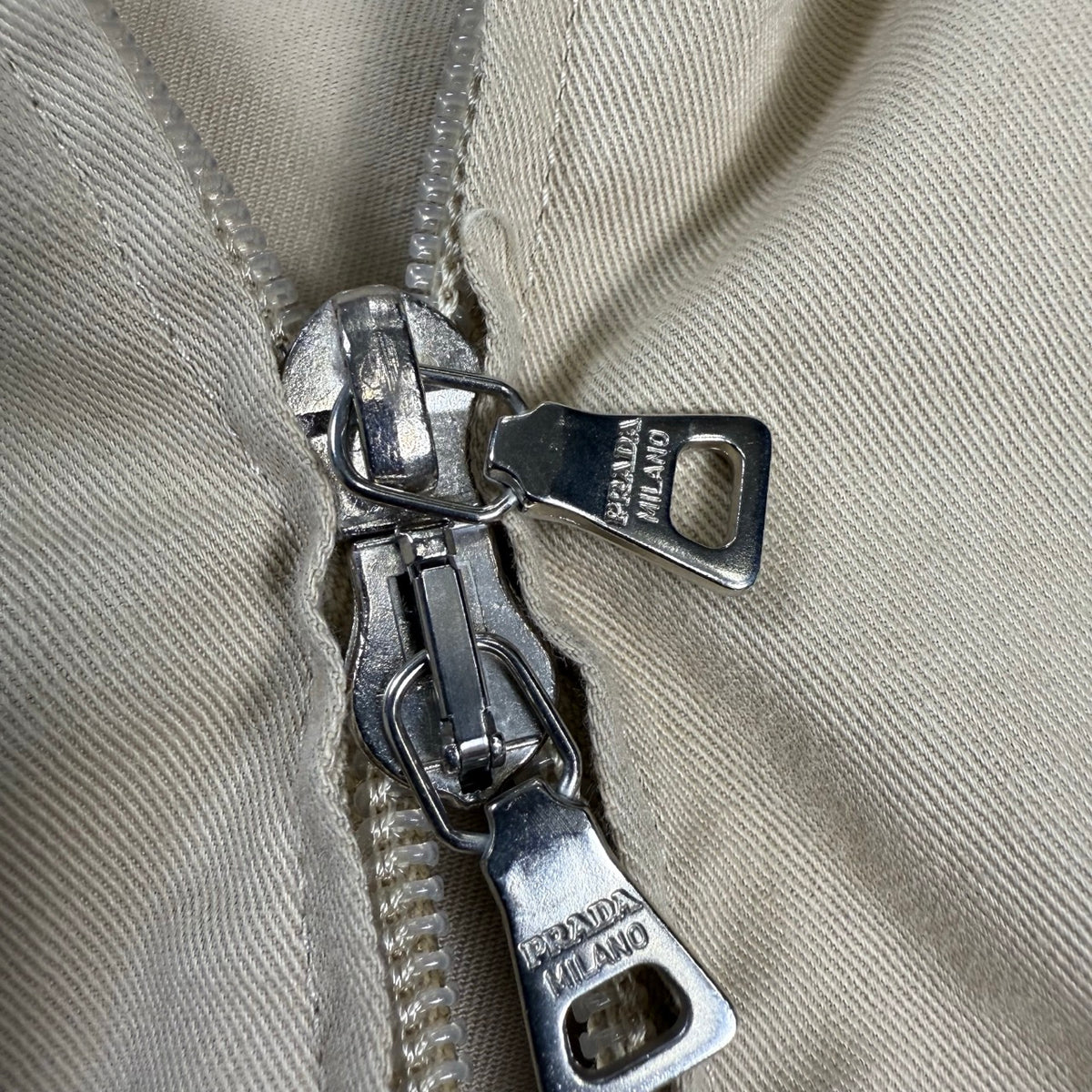 1999 archivio Prada Sport Beige gonna utility doppia zip | taglia 40 IT