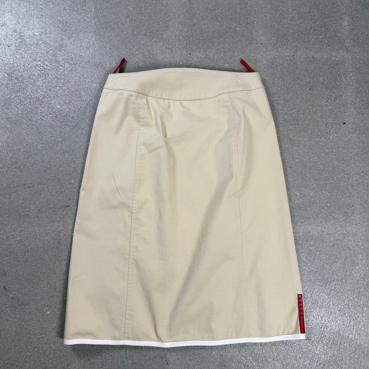 1999 archivio Prada Sport Beige gonna utility doppia zip | taglia 40 IT