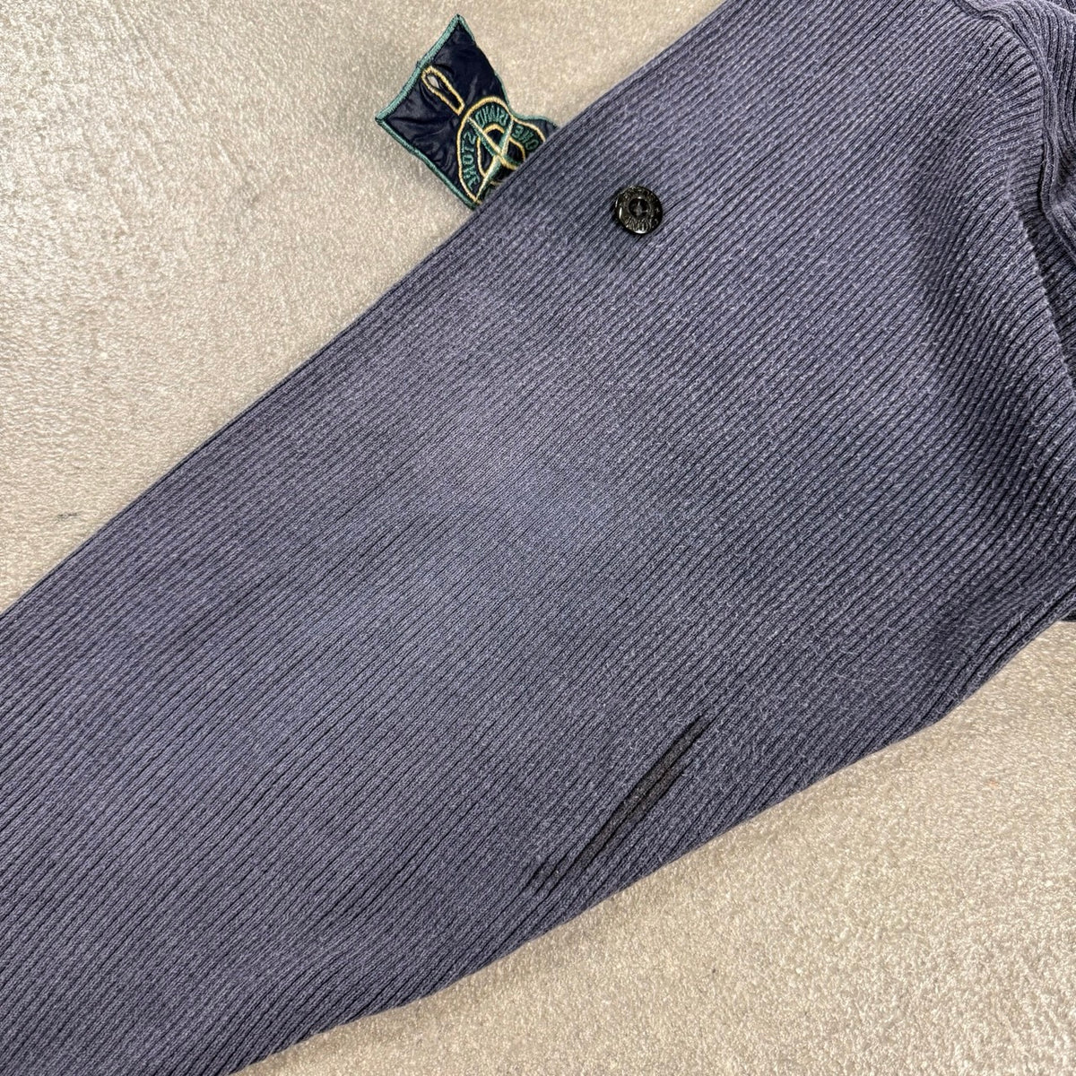 1980s archivio Stone Island henley Green Edge Badge Massimo Osti Era | Taglia XL