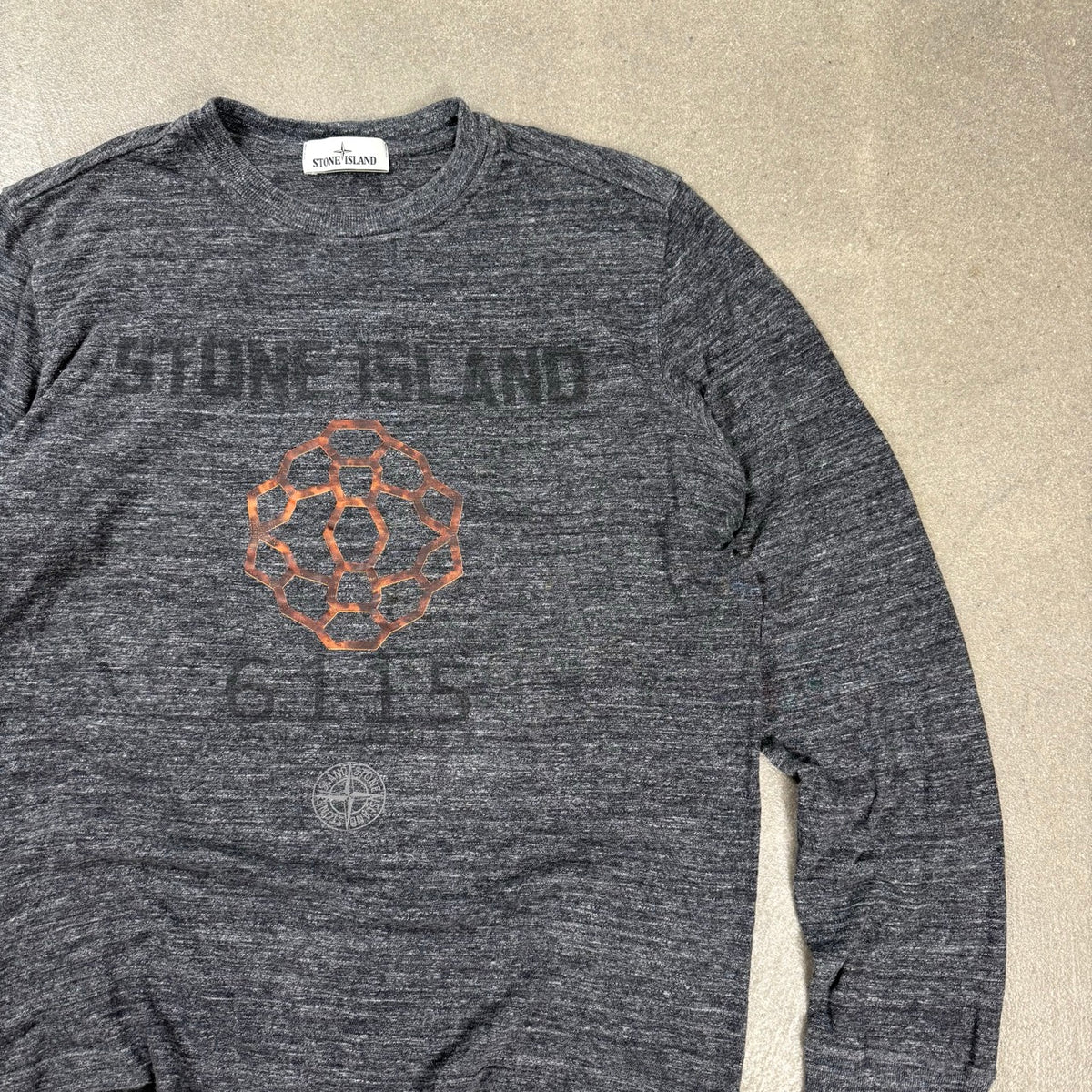 2014 Stone Island Maglia Longsleeve Grigio Melange | Taglia XL Certilogo