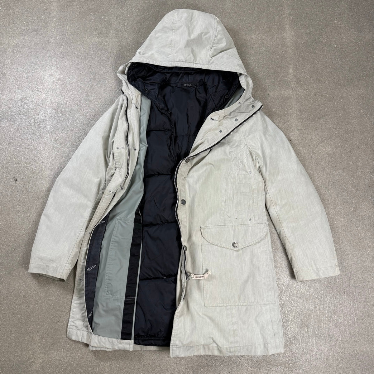 2004 Parka C.P. Company 2-in-1 Grigio con Lining Piuma Nero | Taglia 42IT