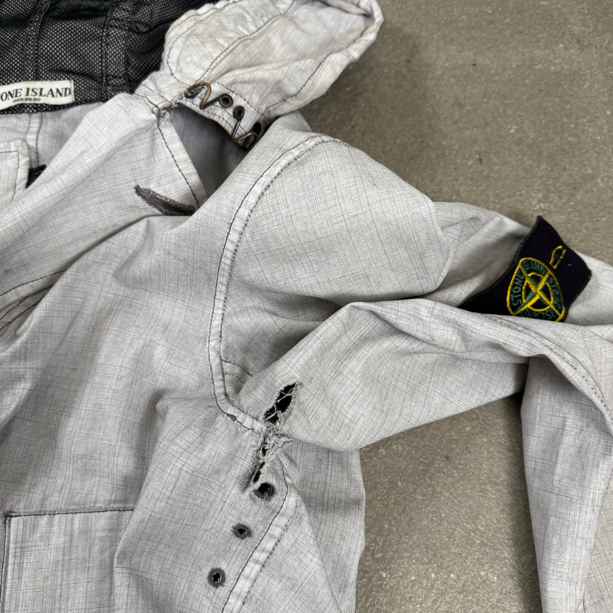 2007 Giacca Stone Island Spalmata Grigia Cross-Hatch | Taglia M