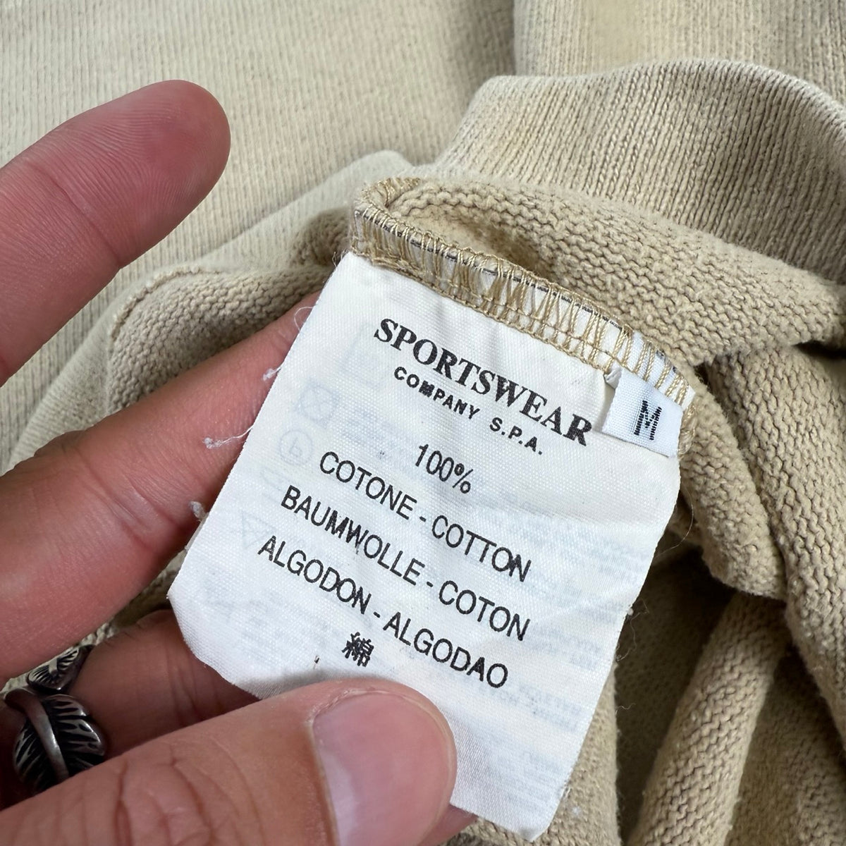 1998 archivio Stone Island Felpa Mockneck Green Edge Beige | Taglia M