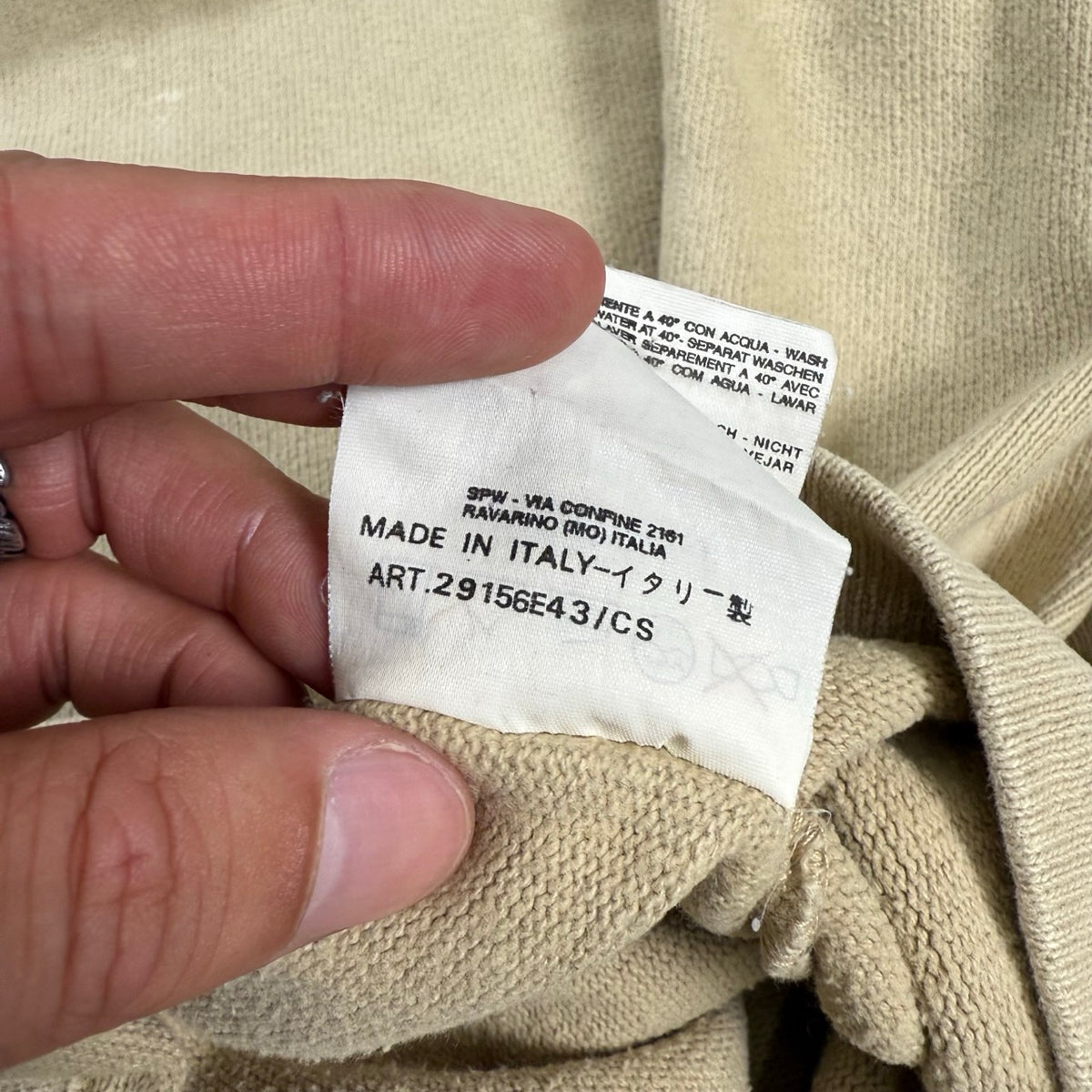 1998 archivio Stone Island Felpa Mockneck Green Edge Beige | Taglia M