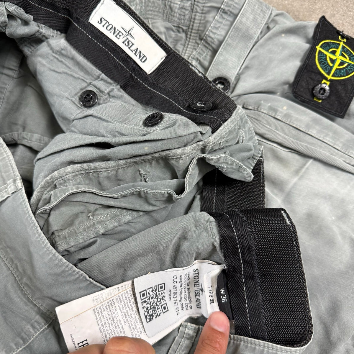 2014 Stone Island Pantaloncini Cargo SL Grigio Ghiaccio | Taglia W36