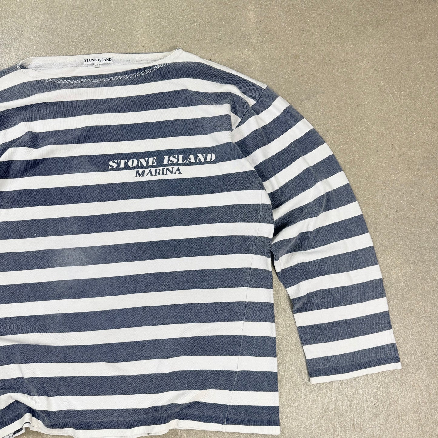 1988 archivio Stone Island Marina Maglia Longsleeve a righe Massimo Osti Era | Taglia M