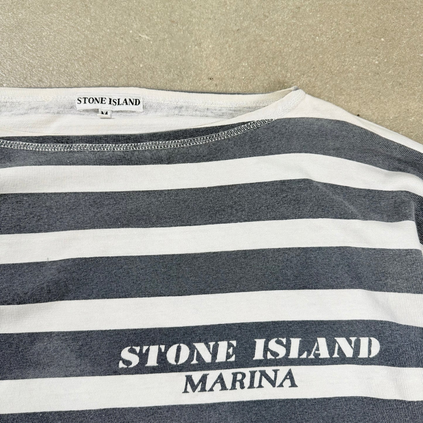 1988 archivio Stone Island Marina Maglia Longsleeve a righe Massimo Osti Era | Taglia M