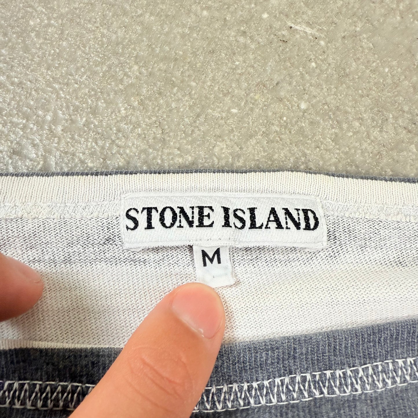 1988 archivio Stone Island Marina Maglia Longsleeve a righe Massimo Osti Era | Taglia M