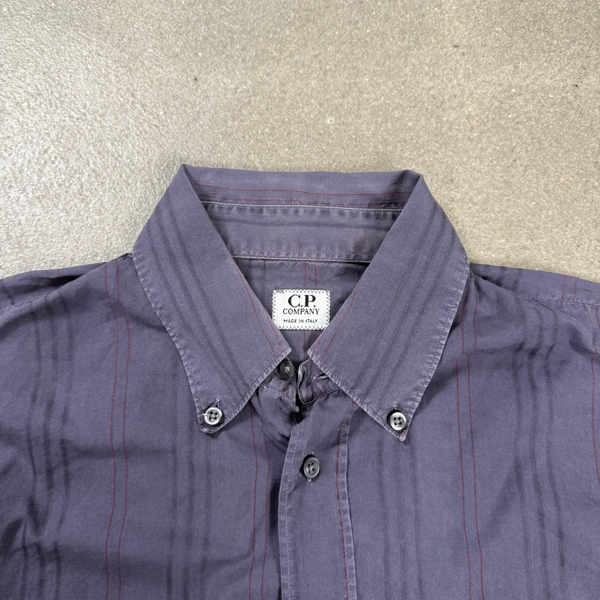 2002 archivio C.P. Company Camicia Viola Scuro A Righe | Taglia 4 (L/XL)