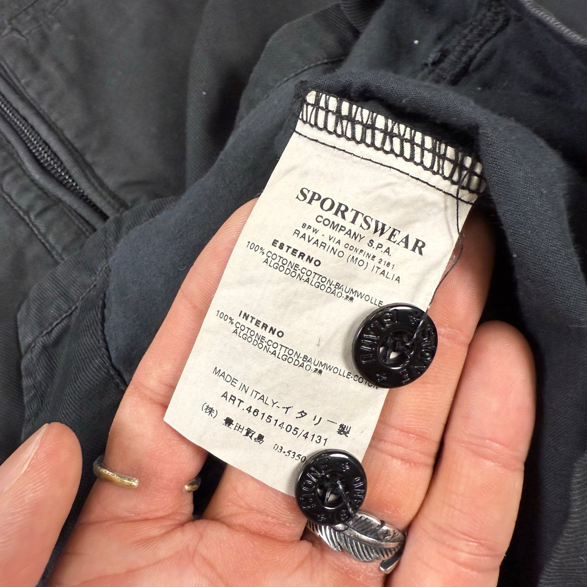 2007 archivio Stone Island Overshirt Nera Asimmetrica con Tasche Multiuso zip | Taglia XL