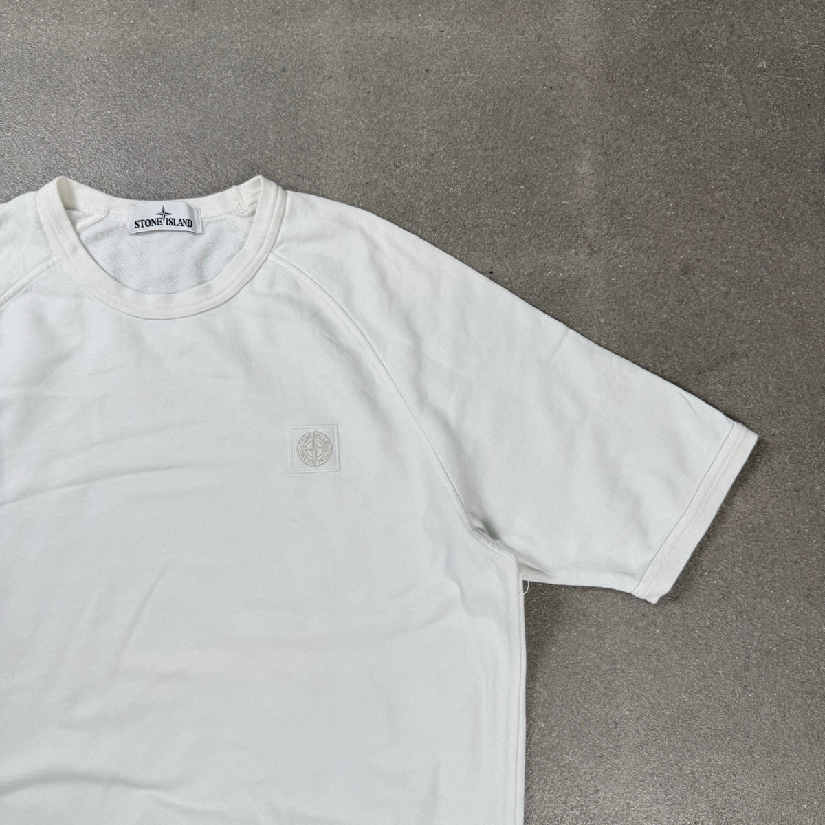 2017 Stone Island T-Shirt Felpata Boxy Bianca | Taglia M