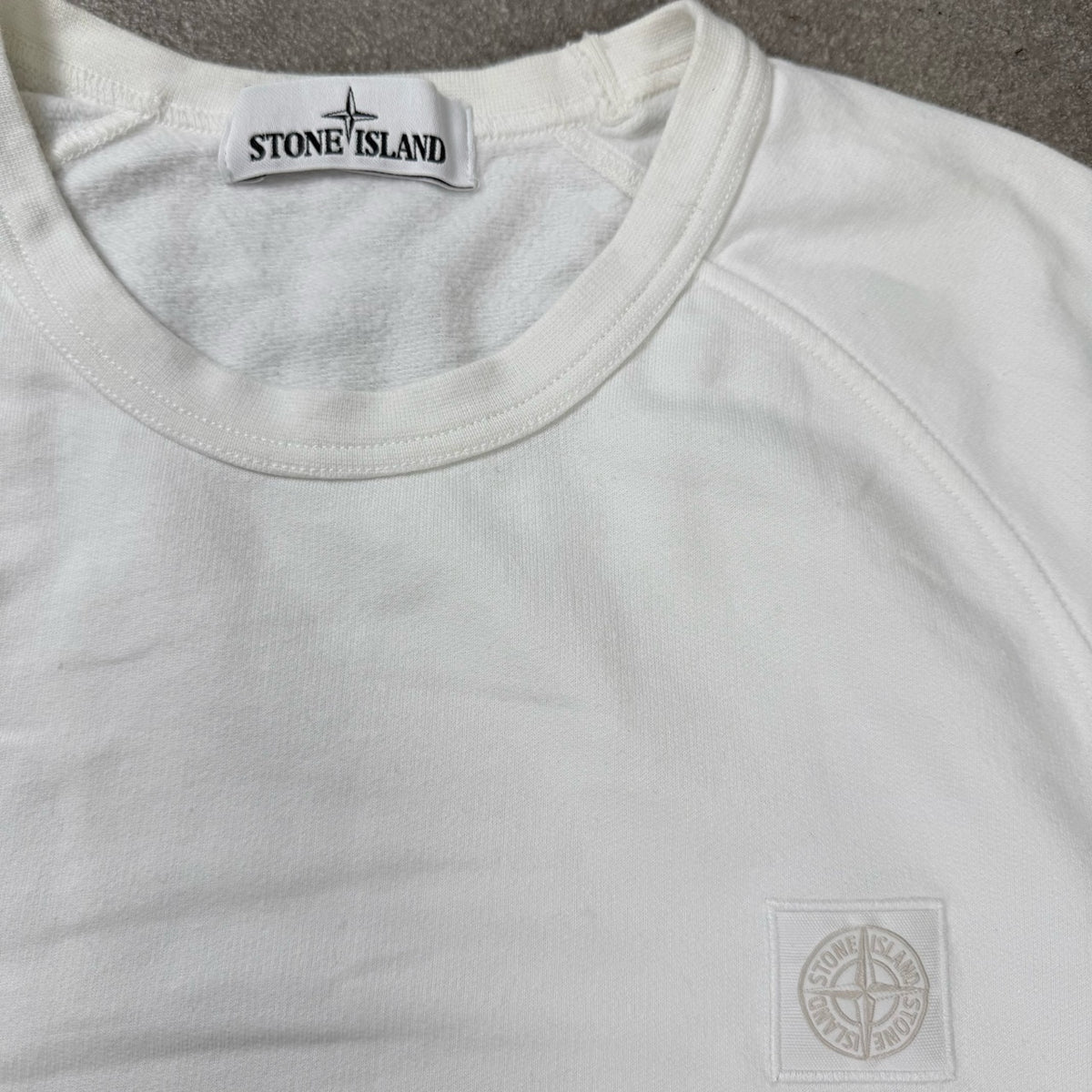 2017 Stone Island T-Shirt Felpata Boxy Bianca | Taglia M