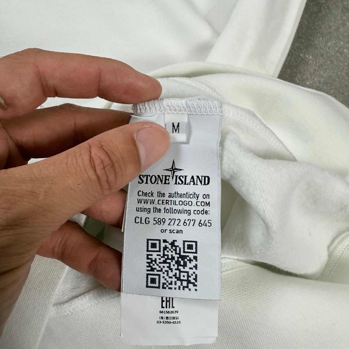 2017 Stone Island T-Shirt Felpata Boxy Bianca | Taglia M