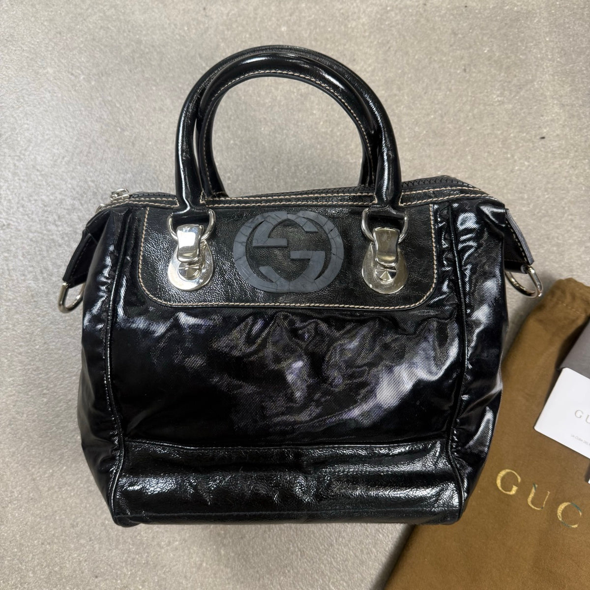 2008 archivio Gucci Borsa Boston Dialux Snow Glam Medium | Frida Giannini era