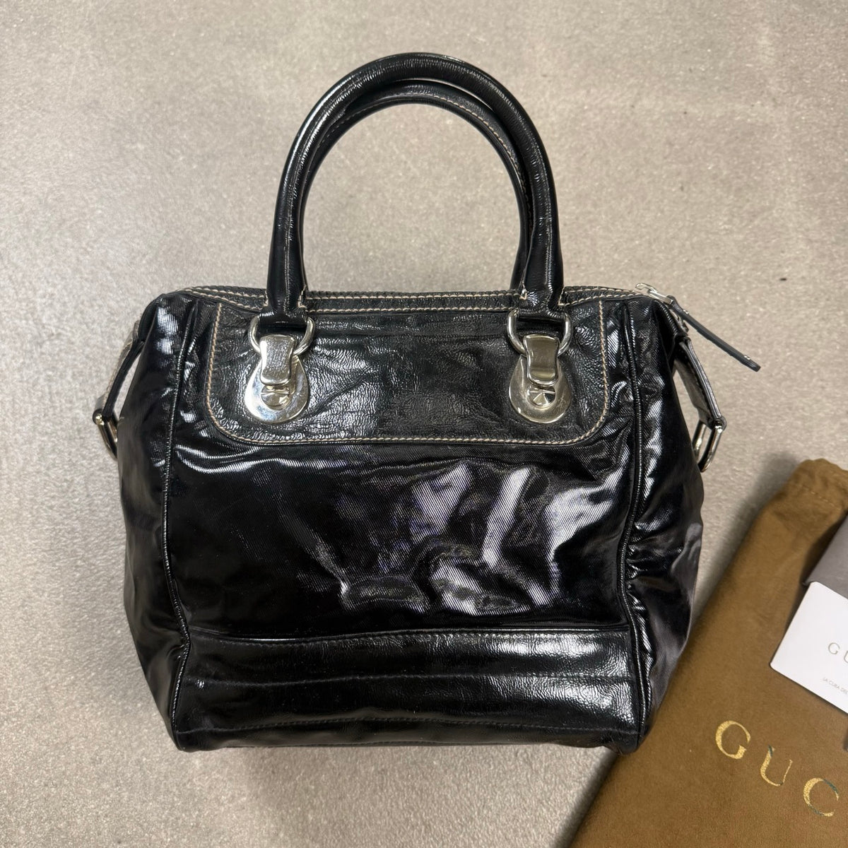 2008 archivio Gucci Borsa Boston Dialux Snow Glam Medium | Frida Giannini era