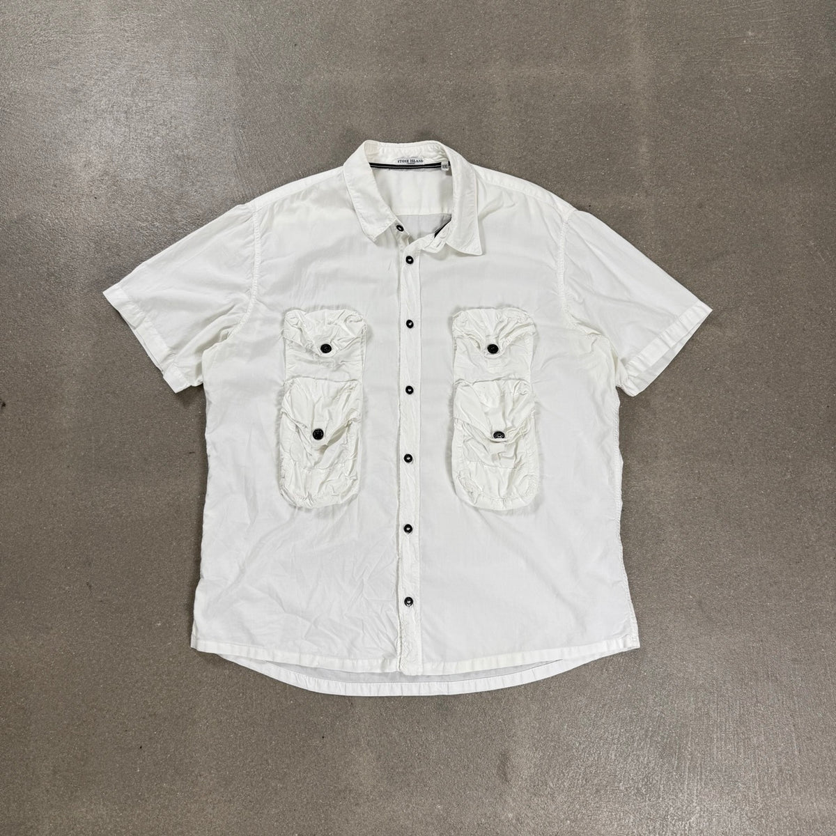 2000s archivio Stone Island Camicia Maniche Corte 4 tasche | Taglia XXL