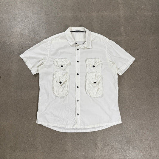 2000s archivio Stone Island Camicia Maniche Corte 4 tasche | Taglia XXL