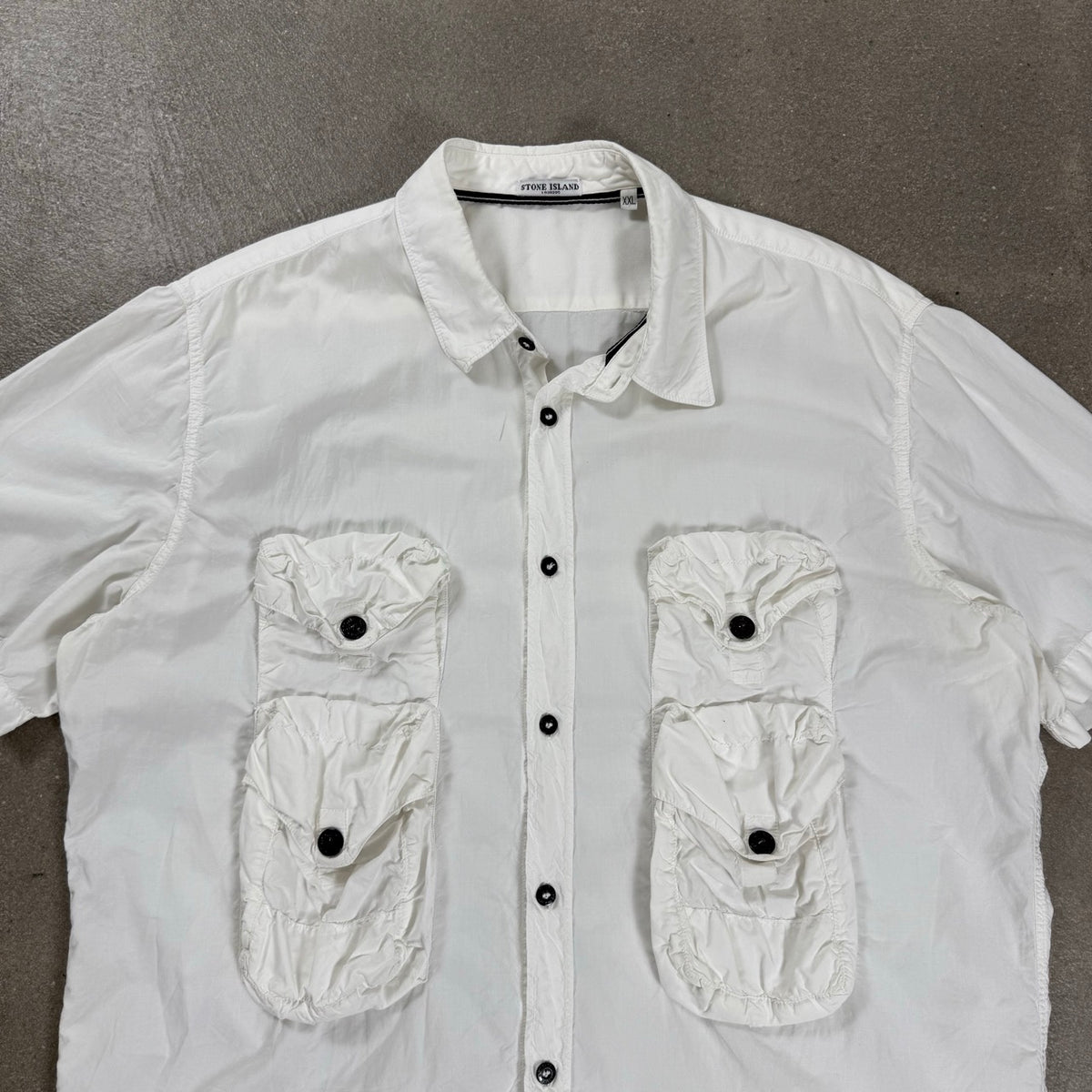 2000s archivio Stone Island Camicia Maniche Corte 4 tasche | Taglia XXL