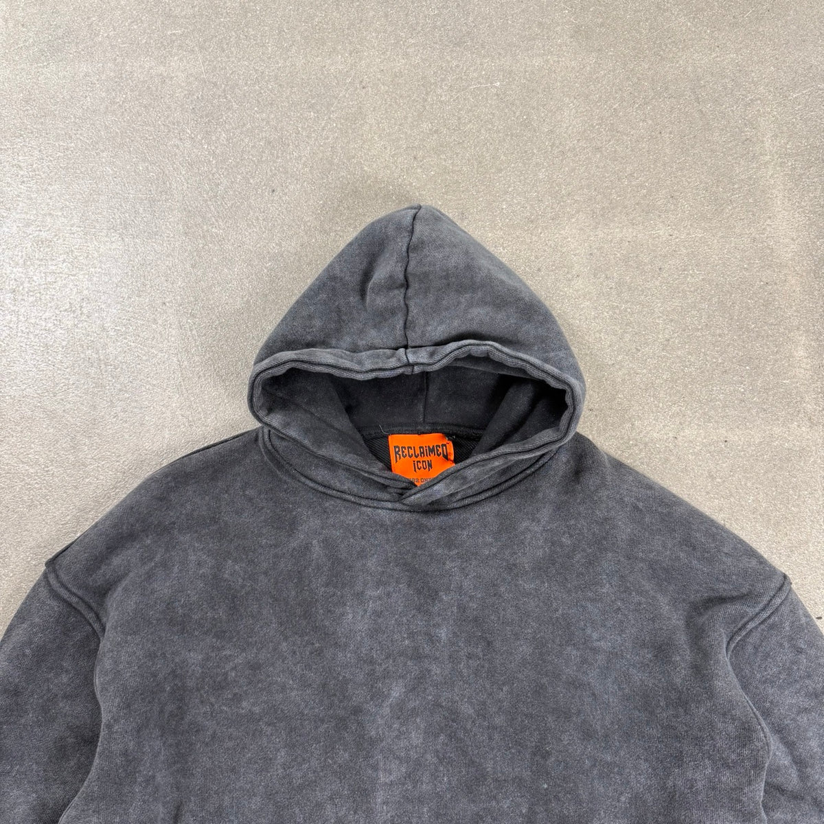Reclaimed Icon Felpa Boxy 500gsm | Nero Slavato