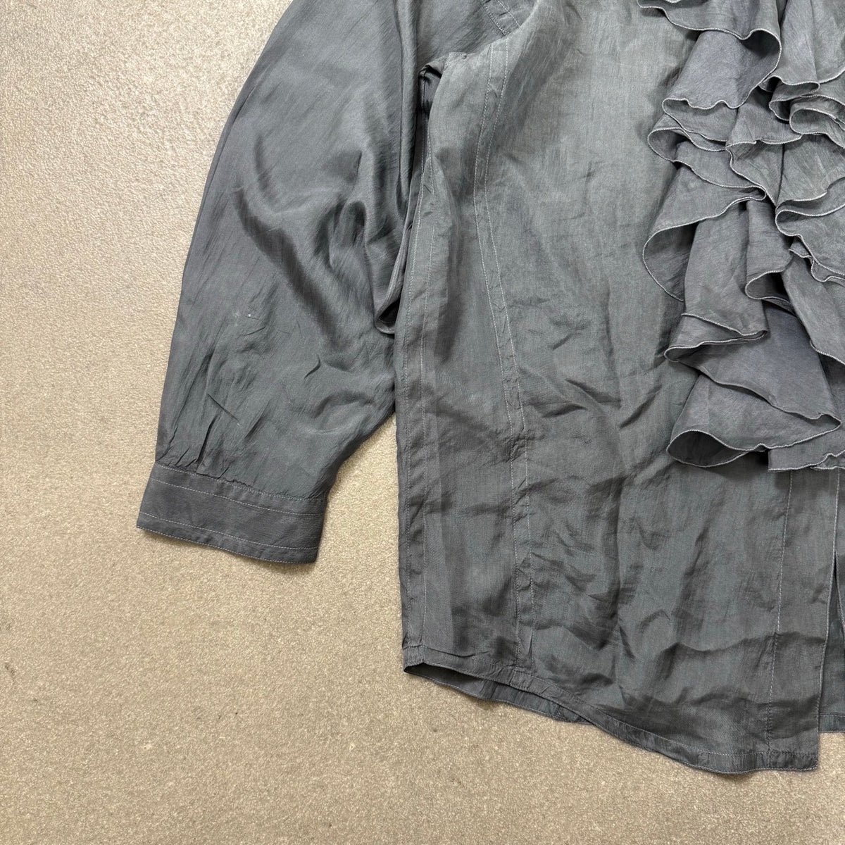 2019 archivio Jil Sander Blusa Verde Carbonio in 100% Seta | Taglia 42IT