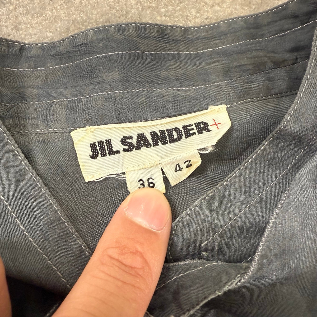 2019 archivio Jil Sander Blusa Verde Carbonio in 100% Seta | Taglia 42IT