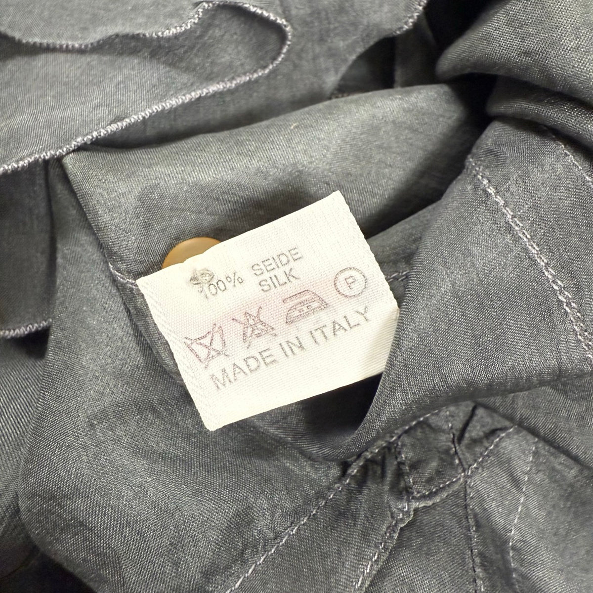 2019 archivio Jil Sander Blusa Verde Carbonio in 100% Seta | Taglia 42IT