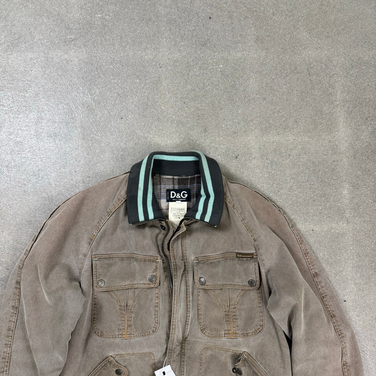 2004 D&G Giacca Bomber in Velluto a Coste Moka | Taglia M