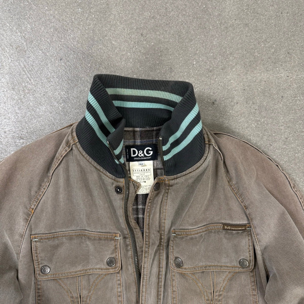 2004 D&G Giacca Bomber in Velluto a Coste Moka | Taglia M