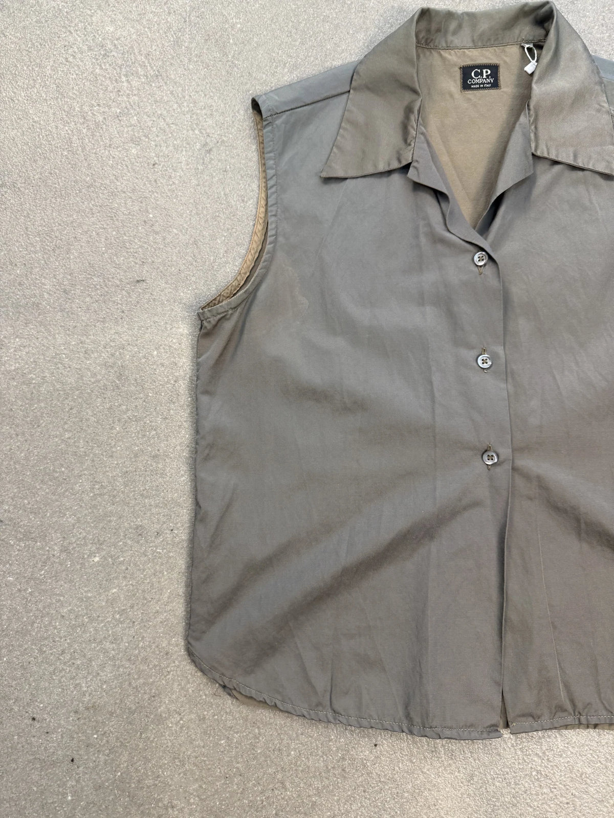 1996 C.P. Company Sleeveless Utility Shirt Top | Taglia 40 IT