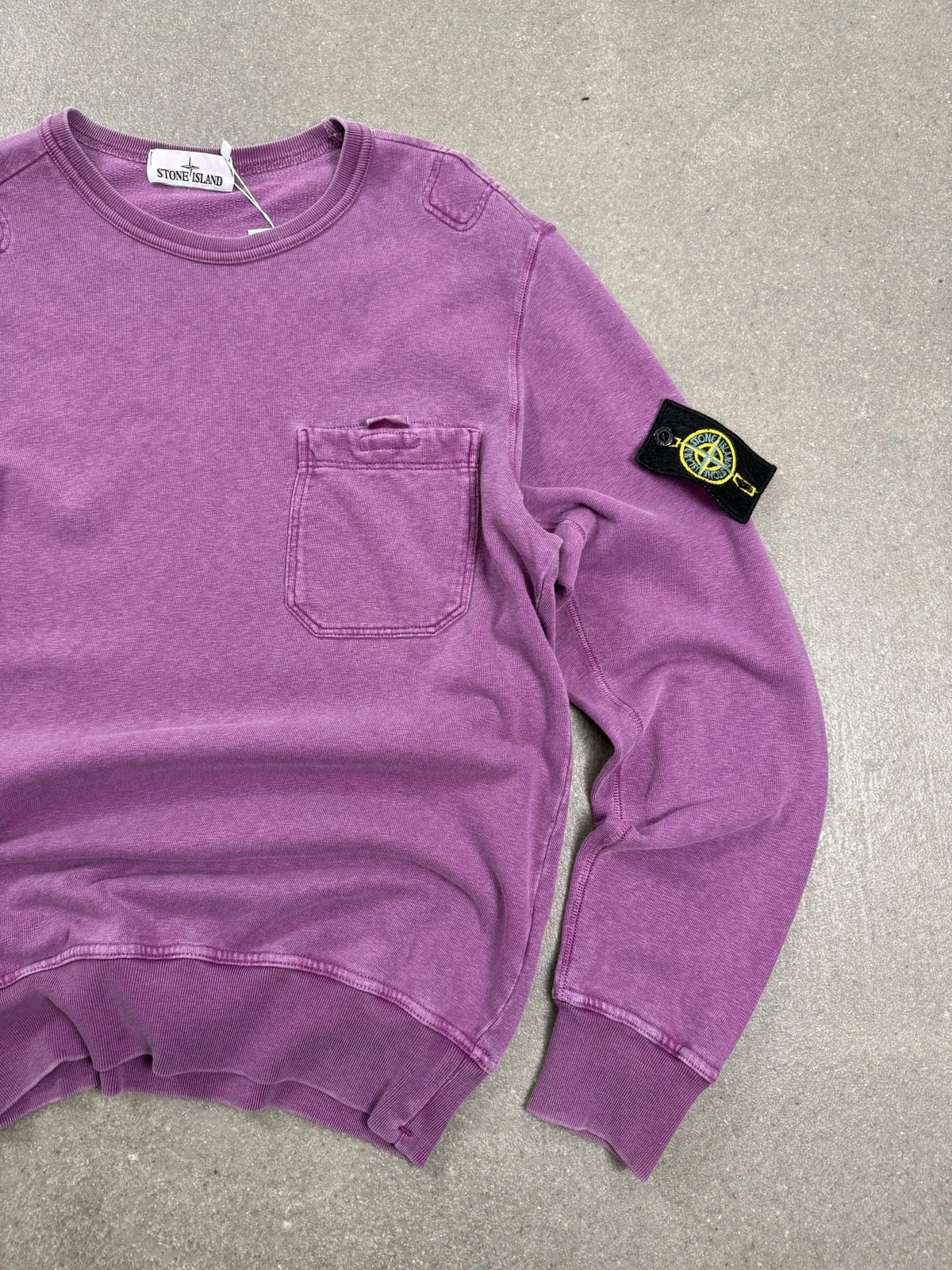 2020 Stone Island Purple Chest Pocket Sweatshirt Compass Badge | Size M