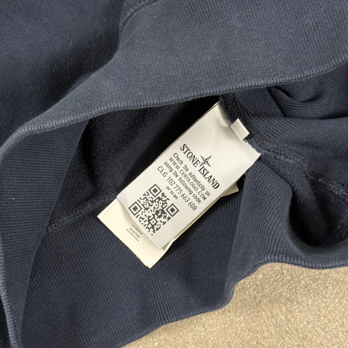 2014 Stone Island Navy Blue Half Zip Button Sweatshirt Compass Badge | Size XL