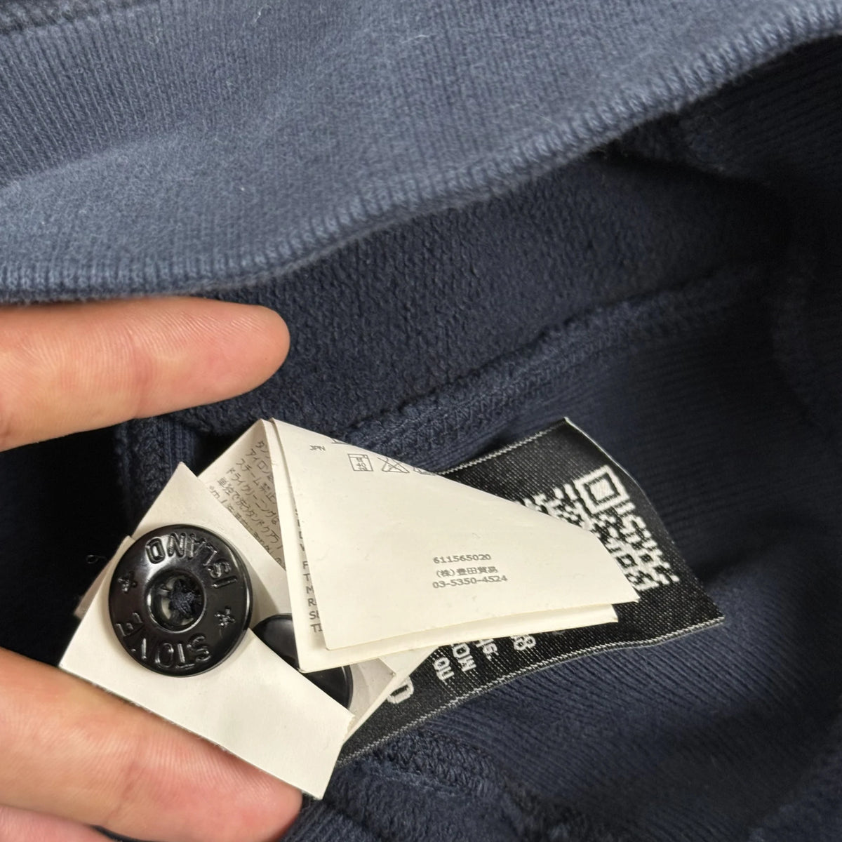 2014 Stone Island Navy Blue Half Zip Button Sweatshirt Compass Badge | Size XL