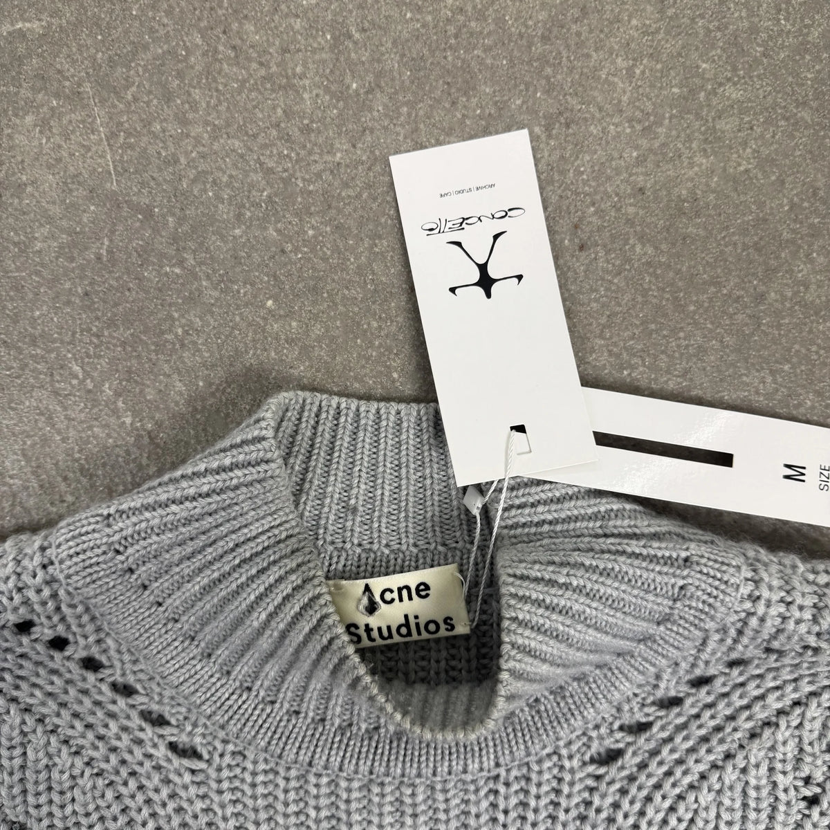 2015 Acne Studios Grey Merino Wool Boxy Oversized Chunky Knit Sweater |  Size M