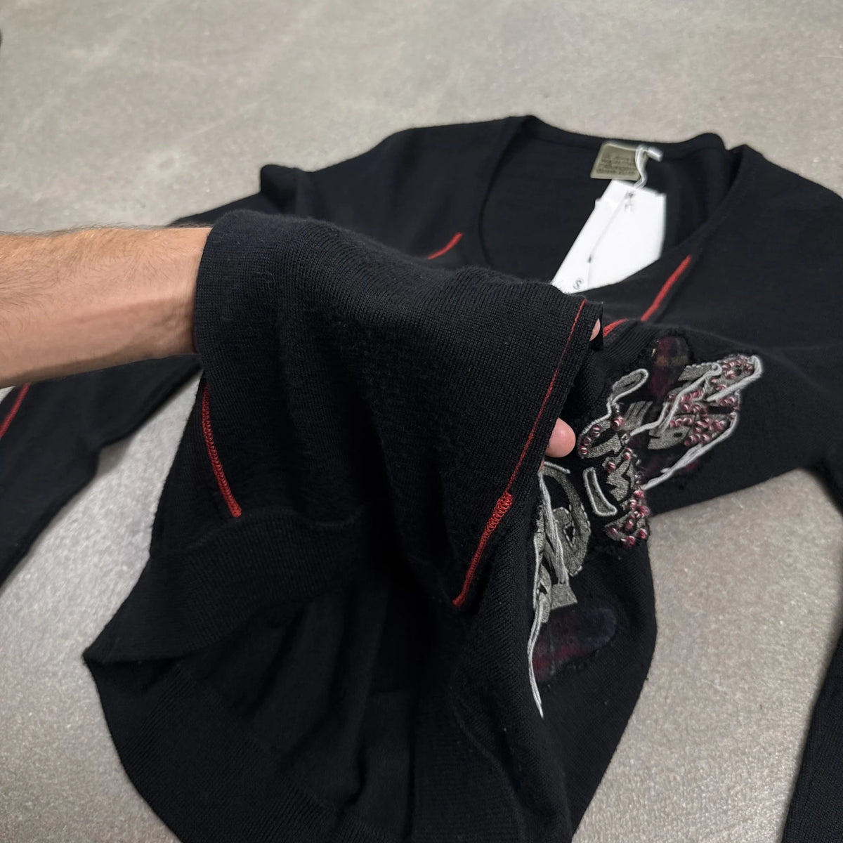Le Jean de Marithé François Girbaud Vintage 2000s Graphic Knit Sweater