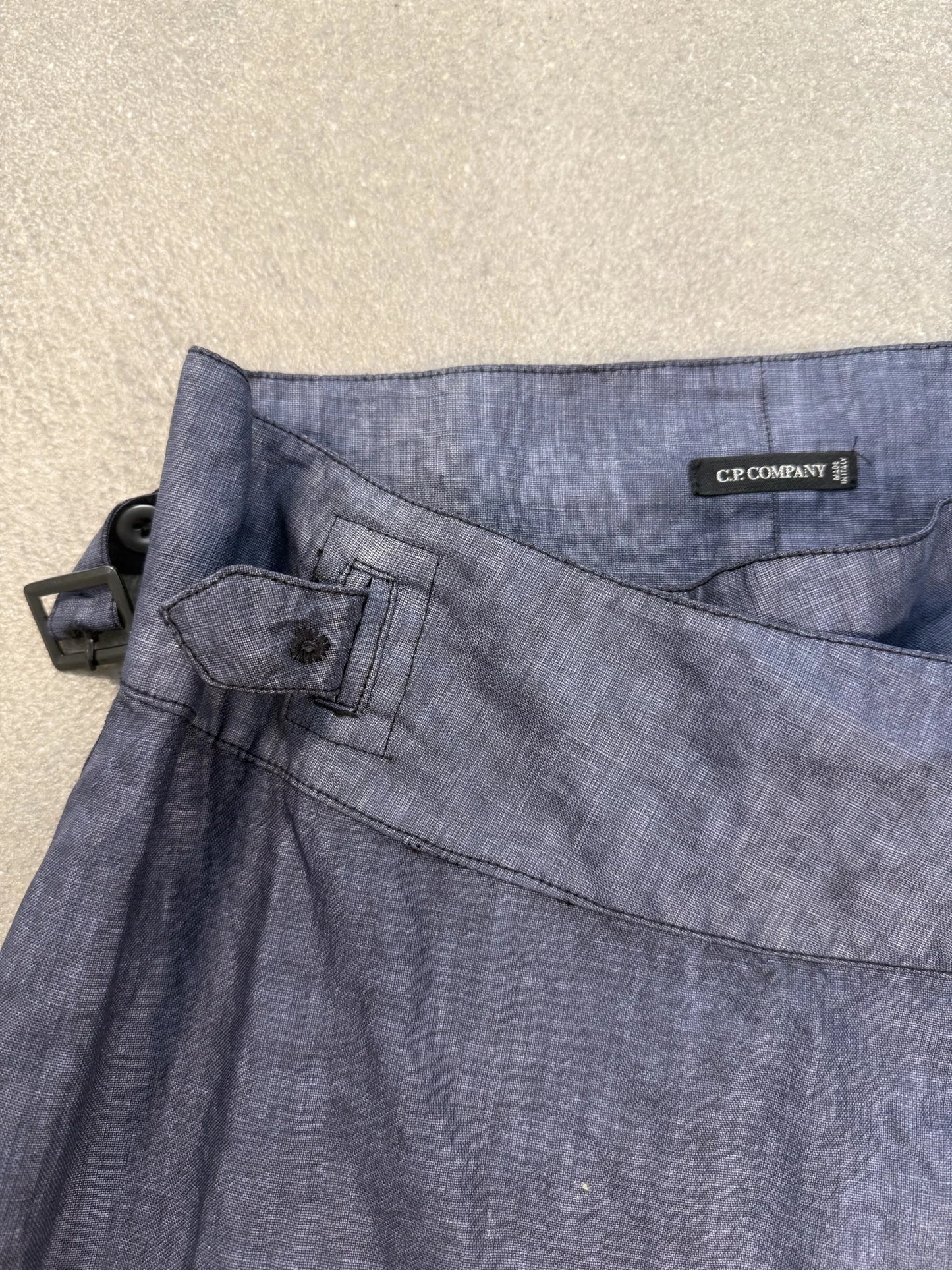 Gonna Lunga C.P. Company archive S/S 2003 Lino Spalmato in Nylon Blu Notte ART. 3820CB42 | Taglia 42