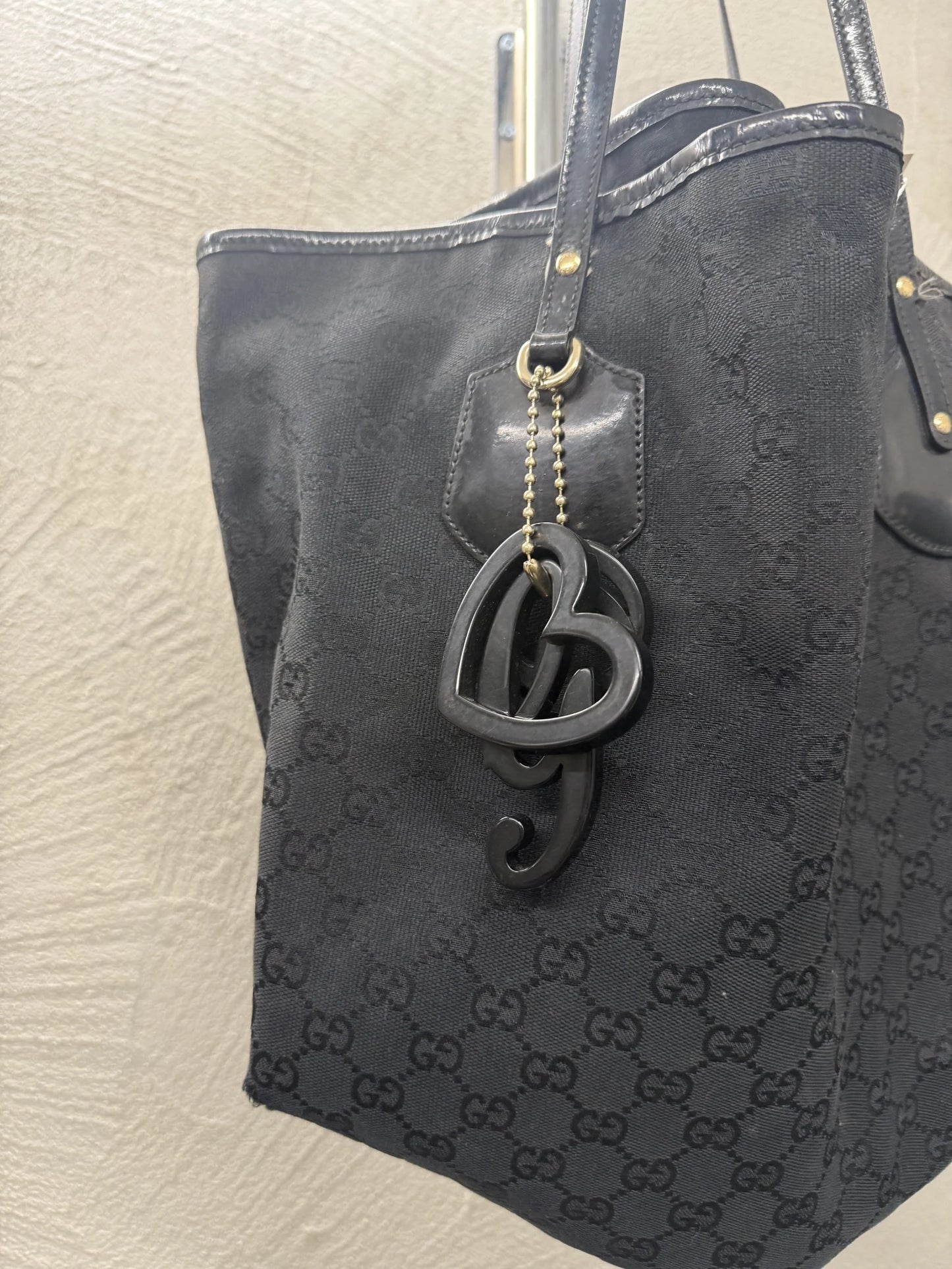 Borsa Gucci Jolie Tote Vintage SS 2008 Canvas GG Nero e Vernice | Serial 211975