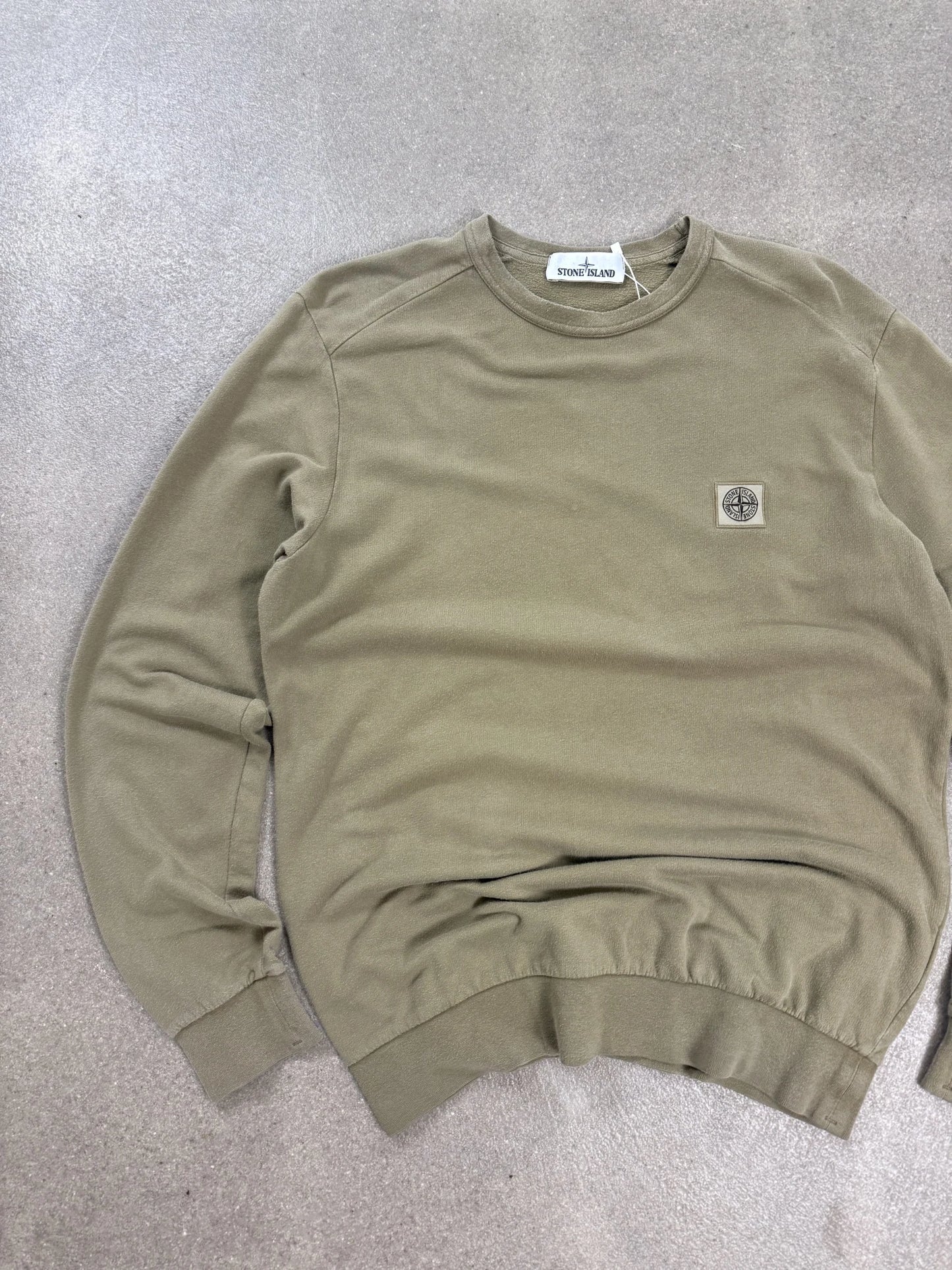 Felpa Stone Island S/S 2017 Certilogo Light Crewneck Verde Salvia Patch Logo | Taglia L