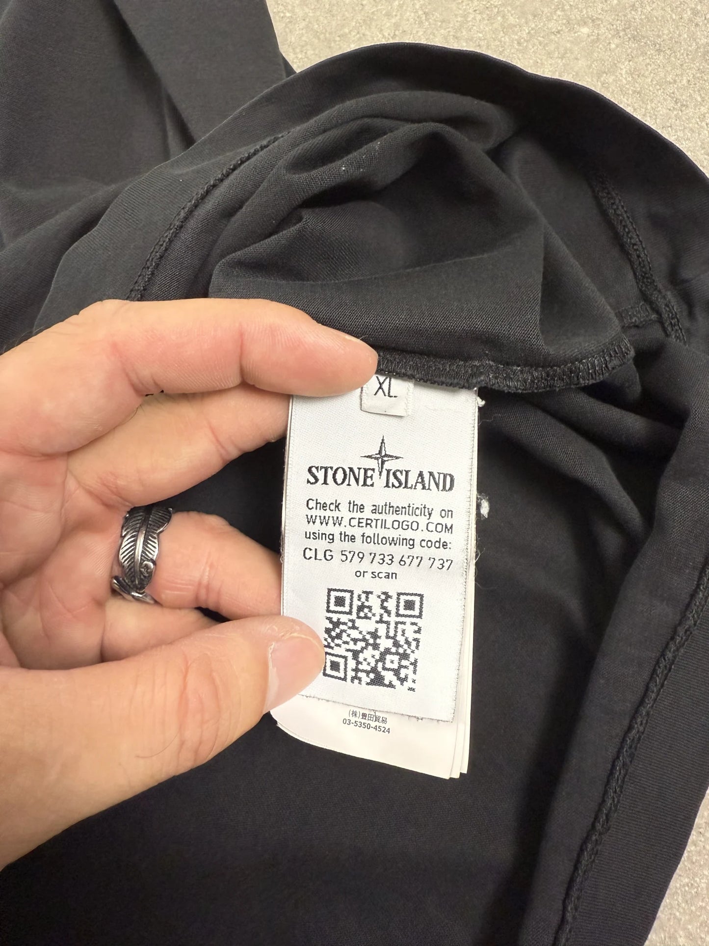 T-Shirt Stone Island SS 2018 Nero con Taschino Logo Patch Certilogo | Taglia XL
