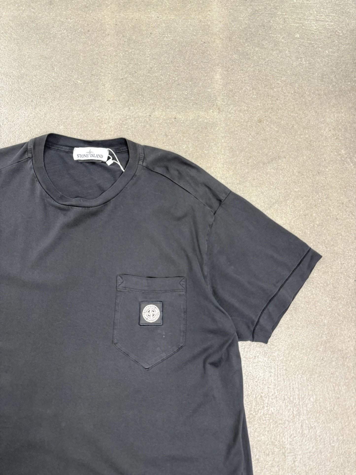 T-Shirt Stone Island SS 2018 Nero con Taschino Logo Patch Certilogo | Taglia XL