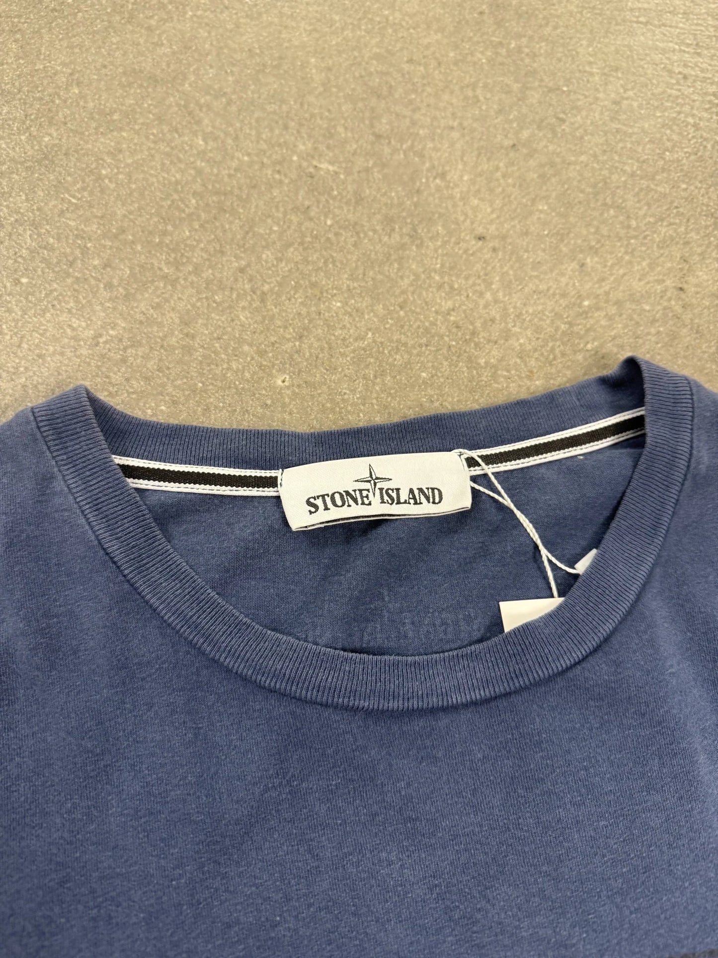 T-Shirt Stone Island SS 2019 Blu Avio con Grafica Compass & Back Print Certilogo | Taglia L