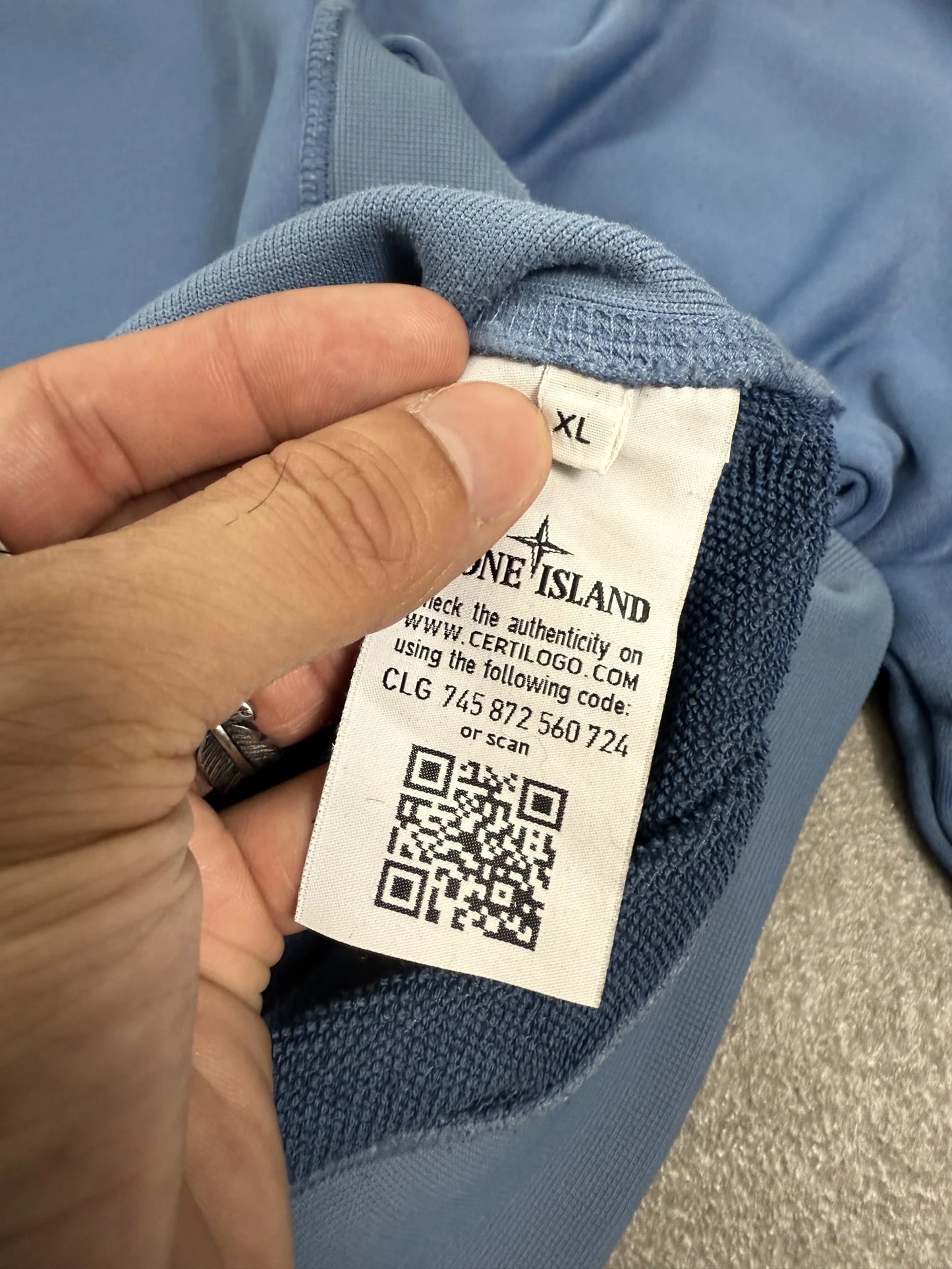 Felpa Stone Island S/S 2020 Girocollo Baby Blue Azzurro Certilogo | Taglia XL